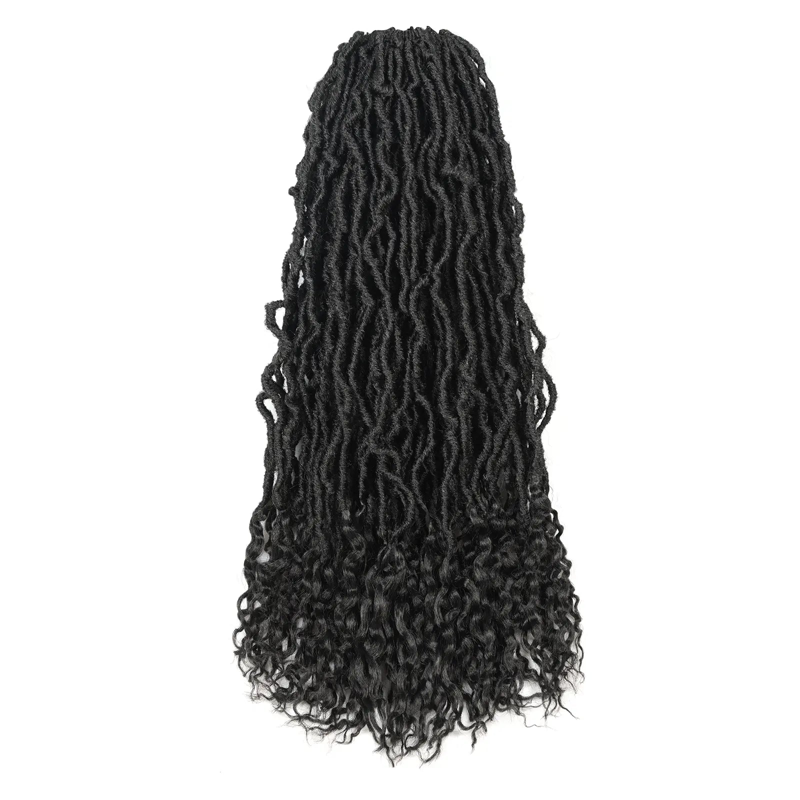 Toyotress Faux Locs With Curly Ends Goddess Locs Crochet Hair Curly Faux Locs Crochet Hair Wavy Nu Locs with Curly Ends Synthetic Braiding Hair